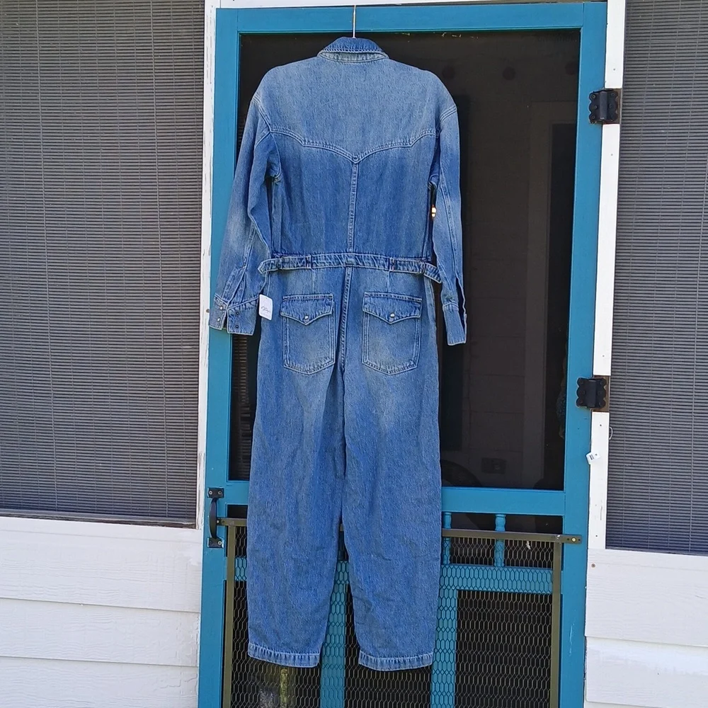 We The Free Denim Jumpsuit NWT Size XS Jeans Townes Coverall - Picture 11 of 16